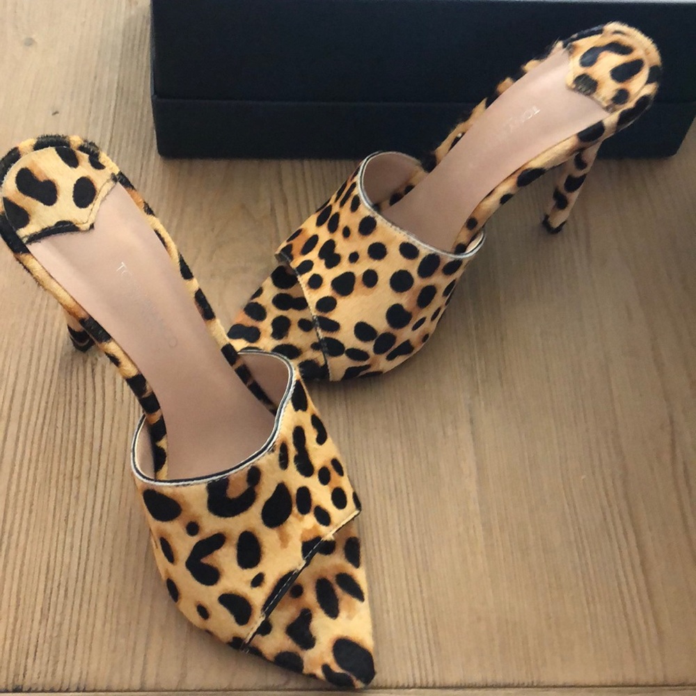 Tony Bianco tan Marley leopard heels